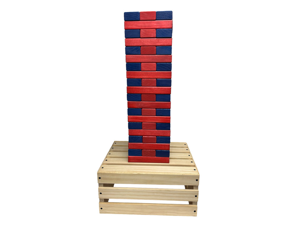 Colorful Premium Giant Toppling Timbers with Natural Crate- Choose Your Colors!